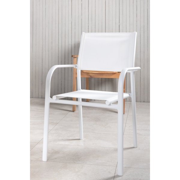 Panama utematgrupp med 6 st Santorini stolar - Natur/Vit