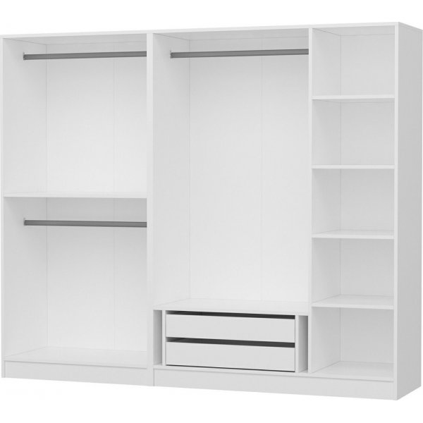 Armoire Capeto 225x52x190 cm - Blanc