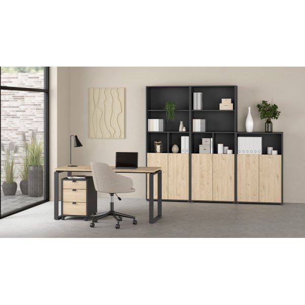 Foyer tiroir à enseigne - Gris mat/hickory Foyer tiroir à enseigne - Gris mat/hickory