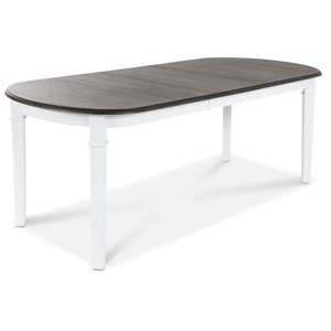 Ramnäs ovalt matbord 160-200 cm - Vit/brunoljad ek
