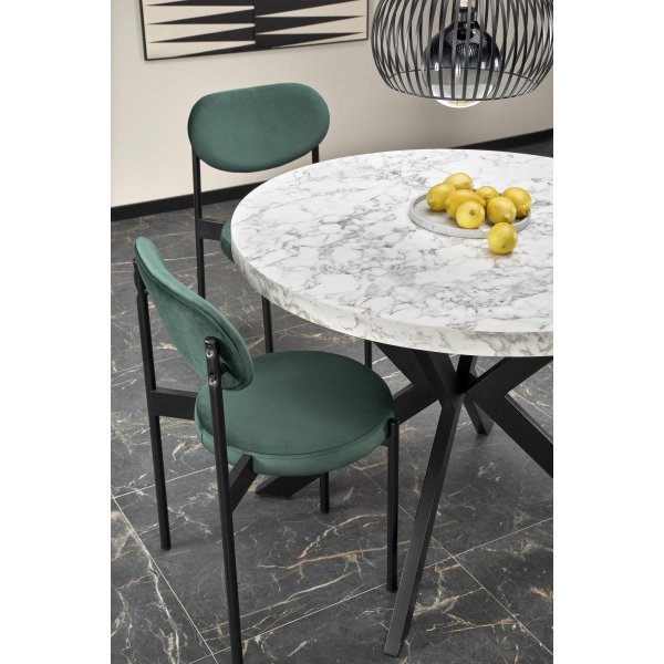 Table à manger Nastro 100-250 cm - Marbre blanc/noir Table à manger Nastro 100-250 cm - Marbre blanc/noir