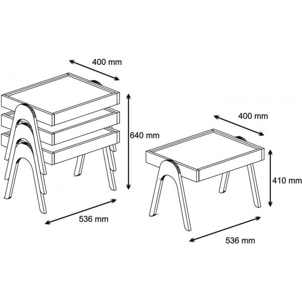 Table Roma 53,6 x 40 cm - Noyer