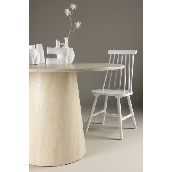 Lanzo runt matbord Ø120 cm - Vitputsad Lanzo runt matbord Ø120 cm - Vitputsad