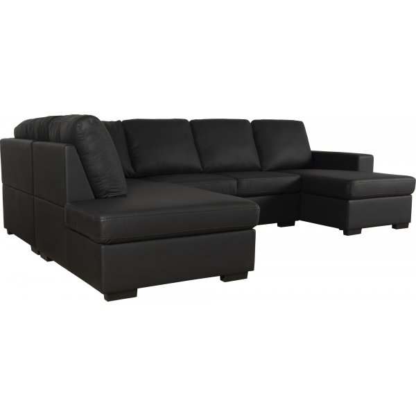 Canap U Solna en PU noir A3D + Nettoyage textile pour meubles