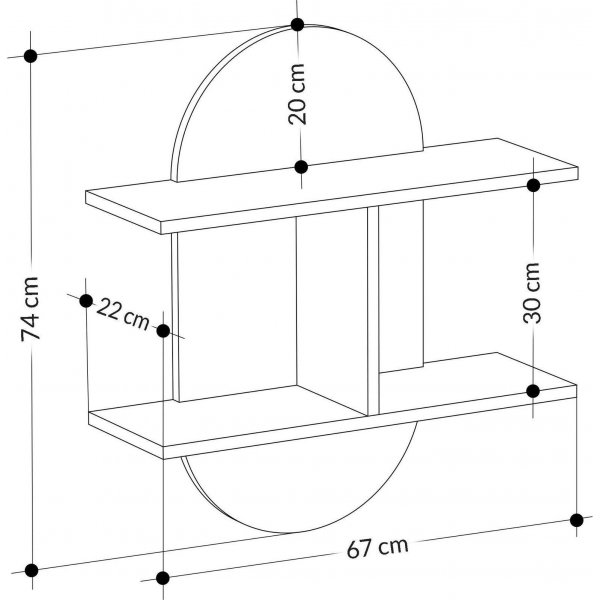Auro vägghylla - Vit/antracit Auro vägghylla - Vit/antracit