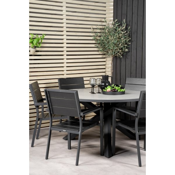 Parma utematgrupp med 6 st Levels stolar - Svart/Grå Parma utematgrupp med 6 st Levels stolar - Svart/Grå