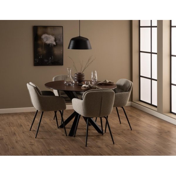 Heaven matbord 119 cm - Brun/matt svart