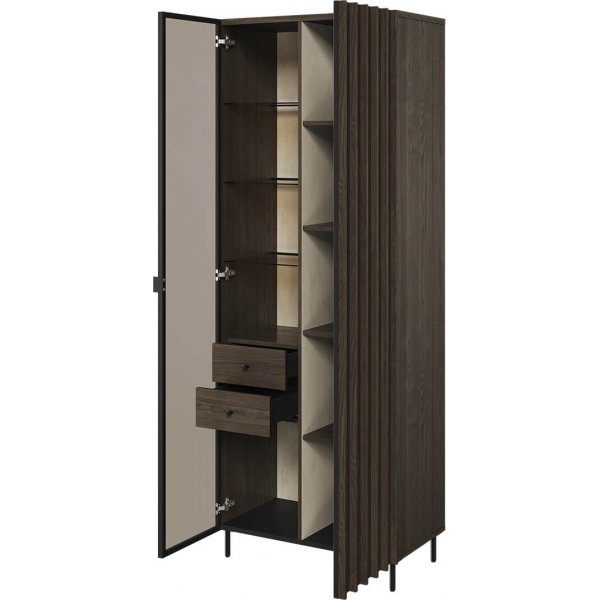 Piemonte hgt vitrinskp - Portland ask/svart