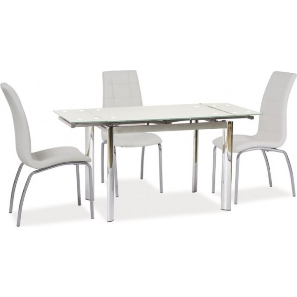 Caylee 100-150 cm matbord - Krom/vit Caylee 100-150 cm matbord - Krom/vit