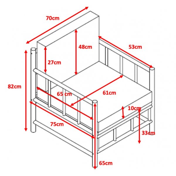 Tinka bambu utegrupp; 3-sits soffa med bord och 2 st fåtöljer - Bambu Tinka bambu utegrupp; 3-sits soffa med bord och 2 st fåtöljer - Bambu