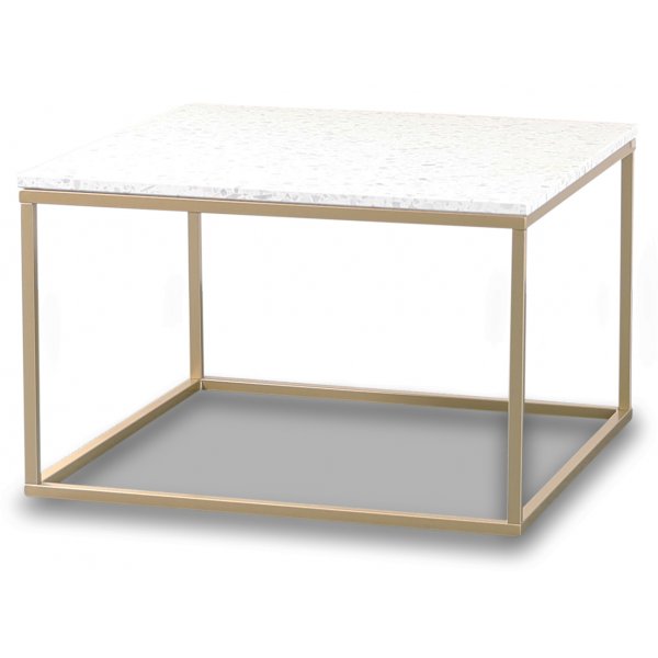 Terrazzo soffbord 75x75cm - Bianco Terrazzo & underrede mssing