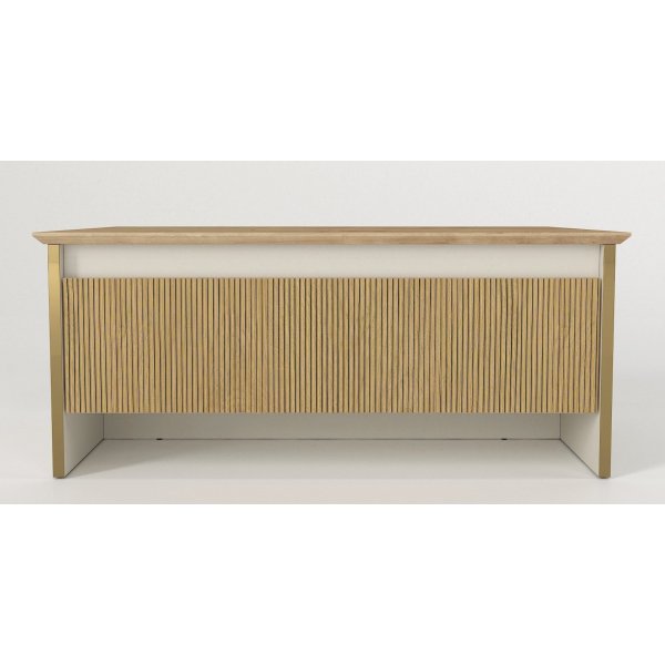 Sion soffbord 90 x 60 cm - Beige/guld/valnöt Sion soffbord 90 x 60 cm - Beige/guld/valnöt