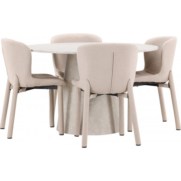 Matbord Lanzo med 4 st Astoria stolar - Beige + 4.00 x Stolsdyna Matbord Lanzo med 4 st Astoria stolar - Beige + 4.00 x Stolsdyna