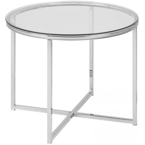 Irving runt lampbord - Krom/Glas