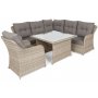 Hrnsoffa Bergamo med ftlj & bord - Beige/beige melerad