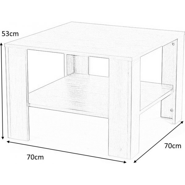 Table basse carre Pacey 70 x 70 cm - Noyer