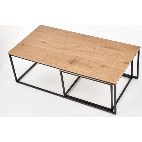 Table basse Palin 55x60 | 120x55 cm - Chne/noir