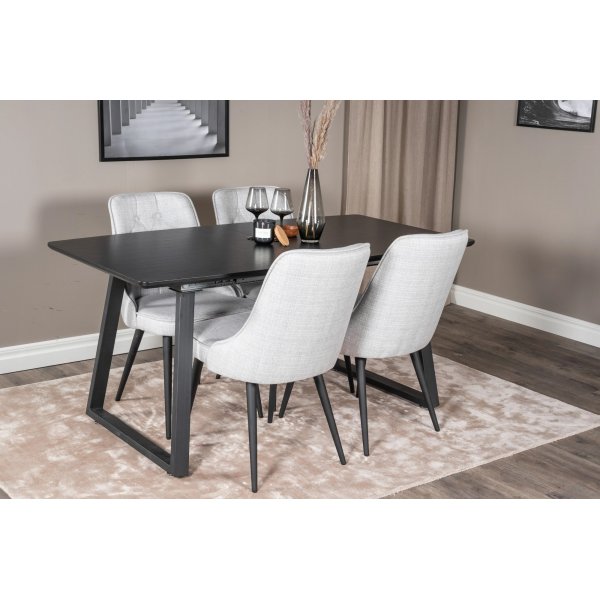 Hallsberg matbord 160-200 cm - Svart Hallsberg matbord 160-200 cm - Svart