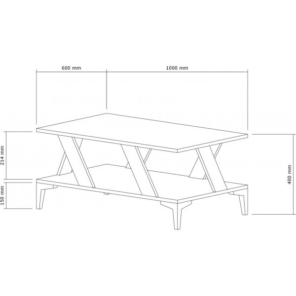Table basse Tabla 100 x 40 cm - Anthracite/blanc Table basse Tabla 100 x 40 cm - Anthracite/blanc