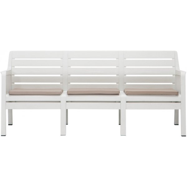 Lara loungegrupp med 3-sits soffa, 2 ftljer och bord - Vit