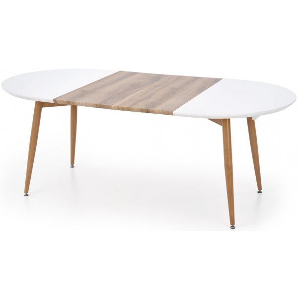 Paloma uitschuifbare eettafel 120-200 cm - Wit (Hoogglans) / Eiken