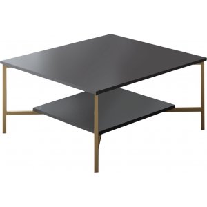 Erki salontafel 80 x 80 cm - Antraciet/goud