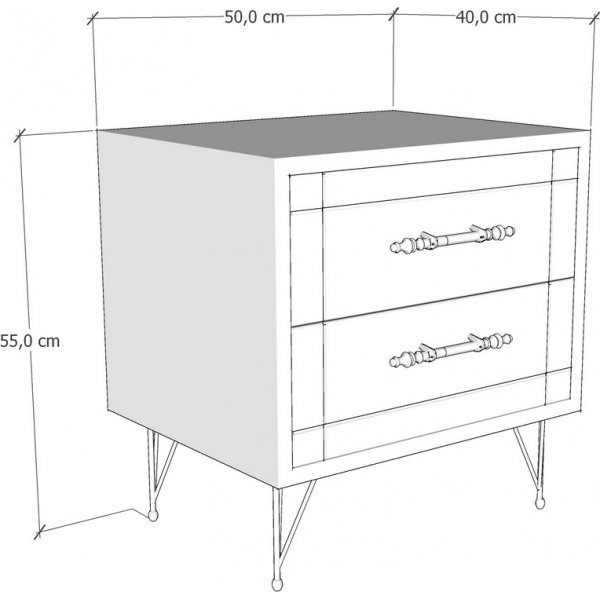 Nachtkastje - Grijs/zwart