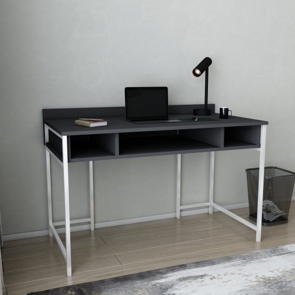 Alma skrivbord 120 x 60 cm - Vit/antracit Alma skrivbord 120 x 60 cm - Vit/antracit