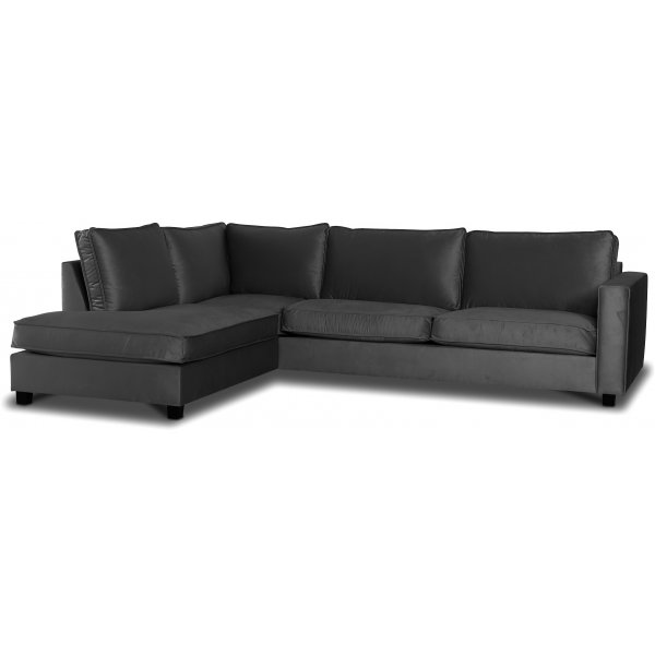 Canapé Brandy Lounge XL extrémité ouverte gauche - Gris foncé (velours) Canapé Brandy Lounge XL extrémité ouverte gauche - Gris foncé (velours)