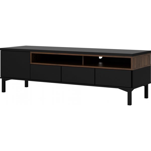 Banc multimédia Roomers - Noir/noyer Banc multimédia Roomers - Noir/noyer