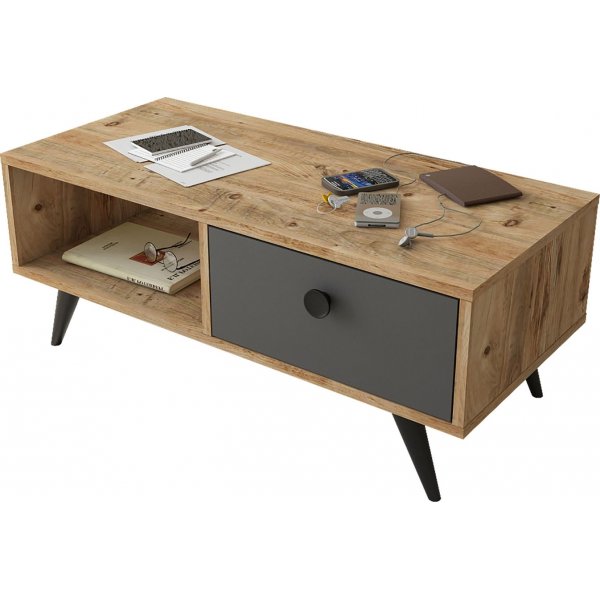 Vilamo soffbord 96 x 44,5 cm - Furu/antracit