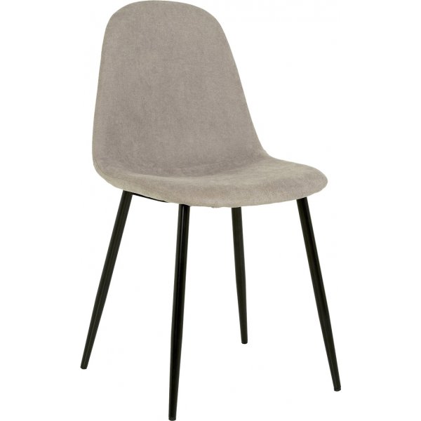 Stol i beige tyg med svarta ben - Carisma
