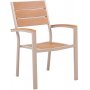 Matgrupp med 4 stolar och matbord 150 x 90 cm beige/ek - Las Vegas