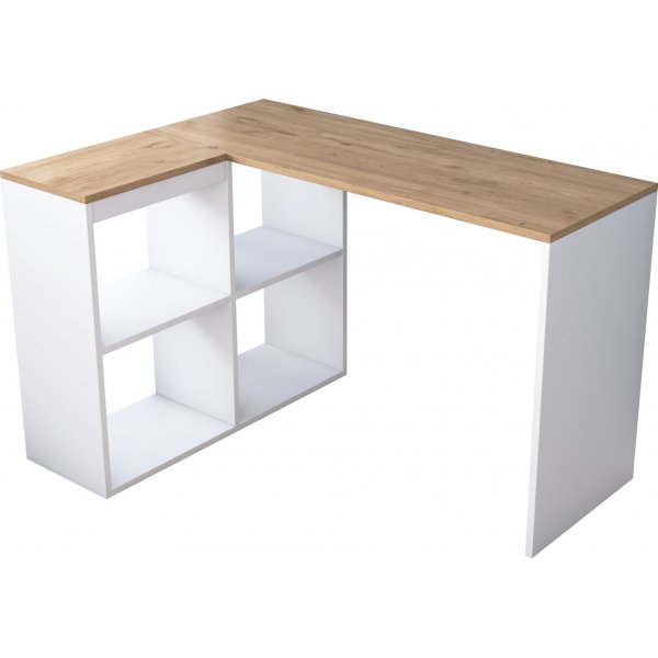 Bureau d\\\'angle Haylie 120x50 cm - Chêne/blanc Bureau d\\\'angle Haylie 120x50 cm - Chêne/blanc