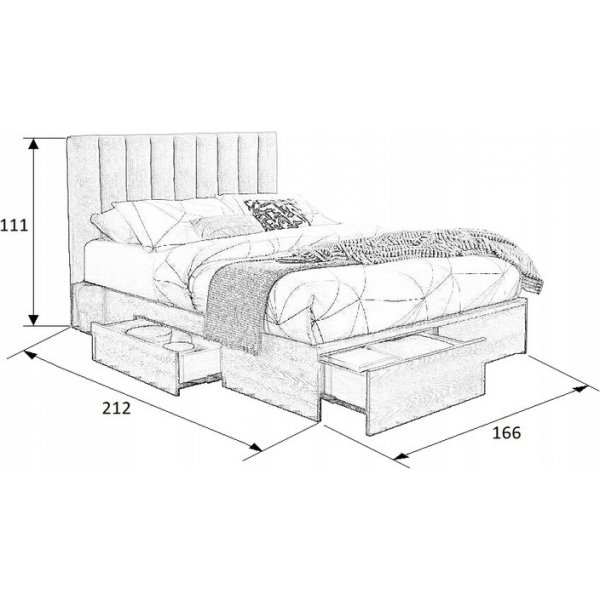 Säng Sufi sängram - Grå & valnöt Säng Sufi sängram - Grå & valnöt