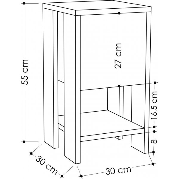 Ema nachtkastje - Antraciet