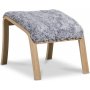 Frank fotpall i frskinn scandinavian grey - Oljad ek + Flckborttagare fr mbler