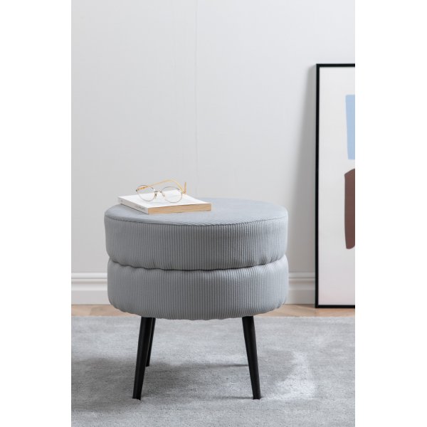 Pouf Mariana - Velours côtelé gris Pouf Mariana - Velours côtelé gris