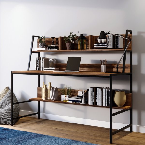 Bureau Ceren 140 x 60 cm - Noyer Bureau Ceren 140 x 60 cm - Noyer