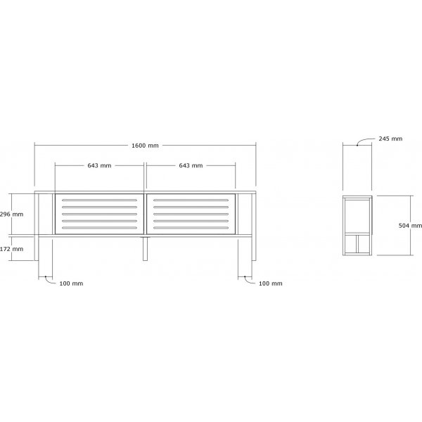 Banc multimédia Bex - Chêne saphir Banc multimédia Bex - Chêne saphir