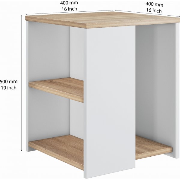 Rome sidobord 40 x 40 cm - Ek/vit Rome sidobord 40 x 40 cm - Ek/vit
