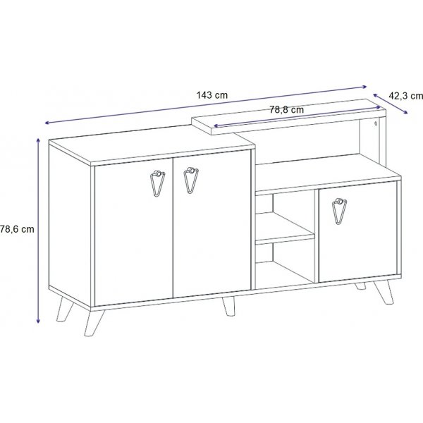 Lycke sk�nk - Valn�t/svart marmor