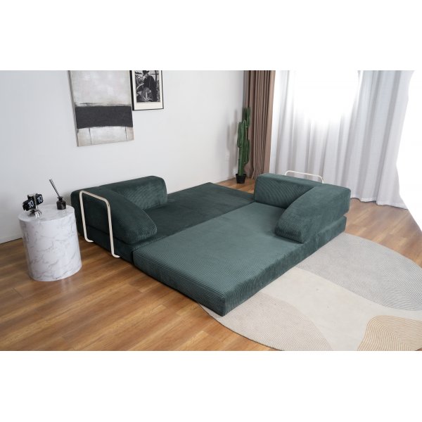 B�ddsoffa i gr�n manchester 3-sits - Lincoln