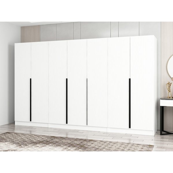 Cikani garderob 315x52x210 cm, variant A - Vit Cikani garderob 315x52x210 cm, variant A - Vit