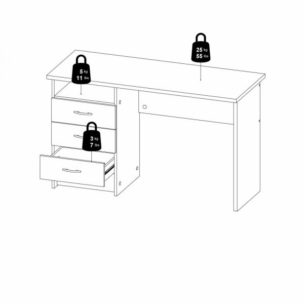 Function Plus skrivbord 120,1 x 48,1 x 72,6 cm - Svart Function Plus skrivbord 120,1 x 48,1 x 72,6 cm - Svart