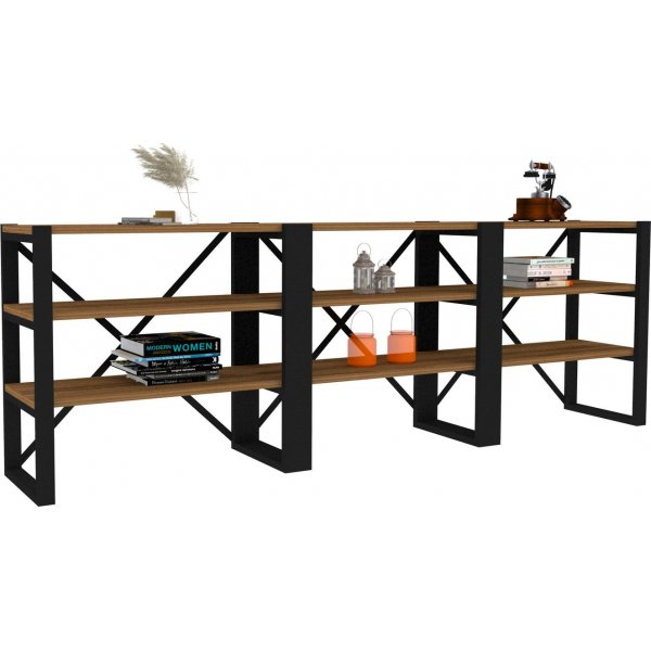 Bibliothèque Prof - Noyer/noir Bibliothèque Prof - Noyer/noir