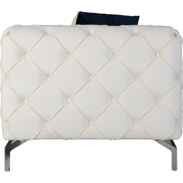 Como 2-zitsbank in beige fluweel met knopen + Textielreiniging voor meubels Como 2-zitsbank in beige fluweel met knopen + Textielreiniging voor meubels