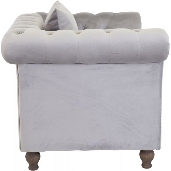 Churchill chesterfieldfåtölj - Ljusgrå sammet Churchill chesterfieldfåtölj - Ljusgrå sammet