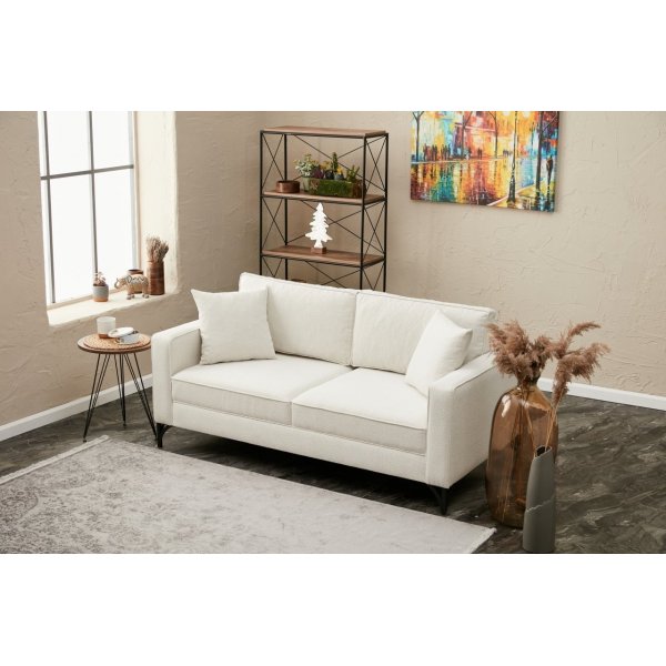 Berlin 2-sits soffa - Gräddvit/svart Berlin 2-sits soffa - Gräddvit/svart