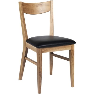 Kinley stol - Lackad ek/svart konstlder